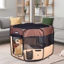 Coffee - JESPET Pet Dog Playpens 36", 45" & 61" Portable Soft Dog Exercise Pen Kennel with Carry Bag for Puppy Cats Kittens Rabbits, Indoor/Outdoor Use - 36x36x24 Inch