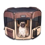 Coffee - JESPET Pet Dog Playpens 36", 45" & 61" Portable Soft Dog Exercise Pen Kennel with Carry Bag for Puppy Cats Kittens Rabbits, Indoor/Outdoor Use - 45x45x24 Inch