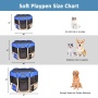 Blue - JESPET Pet Dog Playpens 36", 45" & 61" Portable Soft Dog Exercise Pen Kennel with Carry Bag for Puppy Cats Kittens Rabbits, Indoor/Outdoor Use - 61x61x30 Inch