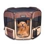 Coffee - JESPET Pet Dog Playpens 36", 45" & 61" Portable Soft Dog Exercise Pen Kennel with Carry Bag for Puppy Cats Kittens Rabbits, Indoor/Outdoor Use - 61x61x30 Inch