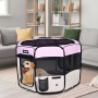 Pink - JESPET Pet Dog Playpens 36", 45" & 61" Portable Soft Dog Exercise Pen Kennel with Carry Bag for Puppy Cats Kittens Rabbits, Indoor/Outdoor Use - 61x61x30 Inch