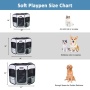 Shale Green - JESPET Pet Dog Playpens 36", 45" & 61" Portable Soft Dog Exercise Pen Kennel with Carry Bag for Puppy Cats Kittens Rabbits, Indoor/Outdoor Use - 61x61x30 Inch