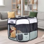 Shale Green - JESPET Pet Dog Playpens 36", 45" & 61" Portable Soft Dog Exercise Pen Kennel with Carry Bag for Puppy Cats Kittens Rabbits, Indoor/Outdoor Use - 61x61x30 Inch