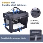 Black - JESPET Soft Pet Crates Kennel, 3 Door Soft Sided Folding Travel Pet Carrier with Straps and Fleece Mat for Dogs, Cats, Rabbits, Indoor/Outdoor Use with Grey, Blue & Beige, Black - 30"L x 21"W x 23"H