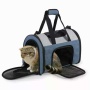 Blue Grey - JESPET Soft-Sided Kennel Pet Carrier for Small Dogs, Cats, Puppy, Airline Approved Cat Carriers Dog Carrier Collapsible, Travel Handbag & Car Seat - 16" x 10" x 11"