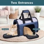 Blue Grey - JESPET Soft-Sided Kennel Pet Carrier for Small Dogs, Cats, Puppy, Airline Approved Cat Carriers Dog Carrier Collapsible, Travel Handbag & Car Seat - 16" x 10" x 11"