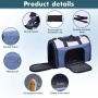 Blue Grey - JESPET Soft-Sided Kennel Pet Carrier for Small Dogs, Cats, Puppy, Airline Approved Cat Carriers Dog Carrier Collapsible, Travel Handbag & Car Seat - 16" x 10" x 11"