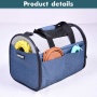 Blue Grey - JESPET Soft-Sided Kennel Pet Carrier for Small Dogs, Cats, Puppy, Airline Approved Cat Carriers Dog Carrier Collapsible, Travel Handbag & Car Seat - 16" x 10" x 11"