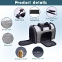 Smoke Grey - JESPET Soft-Sided Kennel Pet Carrier for Small Dogs, Cats, Puppy, Airline Approved Cat Carriers Dog Carrier Collapsible, Travel Handbag & Car Seat - 16" x 10" x 11"