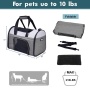 Smoke Grey - JESPET Soft-Sided Kennel Pet Carrier for Small Dogs, Cats, Puppy, Airline Approved Cat Carriers Dog Carrier Collapsible, Travel Handbag & Car Seat - 16" x 10" x 11"
