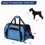 Turquoise Blue - JESPET Soft-Sided Kennel Pet Carrier for Small Dogs, Cats, Puppy, Airline Approved Cat Carriers Dog Carrier Collapsible, Travel Handbag & Car Seat - 17" x 9" x 11.5"