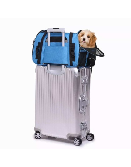 Turquoise Blue - JESPET Soft-Sided Kennel Pet Carrier for Small Dogs, Cats, Puppy, Airline Approved Cat Carriers Dog Carrier Collapsible, Travel Handbag & Car Seat - 17" x 9" x 11.5"