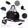 Black - JESPET Soft-Sided Kennel Pet Carrier for Small Dogs, Cats, Puppy, Airline Approved Cat Carriers Dog Carrier Collapsible, Travel Handbag & Car Seat - 19" x 10" x 13"