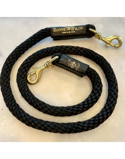 Black w/ Black Leather Sleevee - Rope Leash