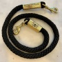 Black w/ Metallic Gold Leather Sleeve - Rope Leash