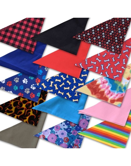 Multicolor Paw Print - Dog Bandana - Small - 20"