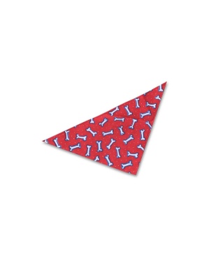 Red with Bones - Dog Bandana - Large - 28"