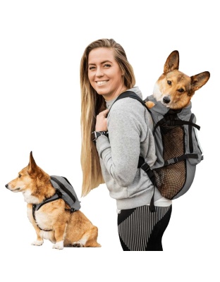 Shark Skin Gray - Walk-On with Harness & Storage - Large (17-19" Neck 17-24" Chest)