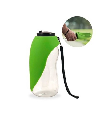 Green - Fold-A-Bowl - Portable Pet Water Bottle and Bowl