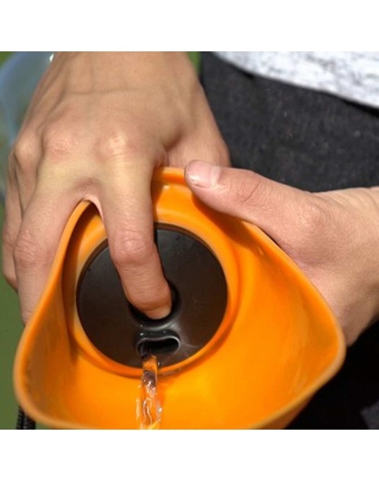 Orange - Fold-A-Bowl - Portable Pet Water Bottle and Bowl