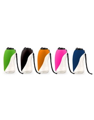 Black - Fold-A-Bowl - Portable Pet Water Bottle and Bowl
