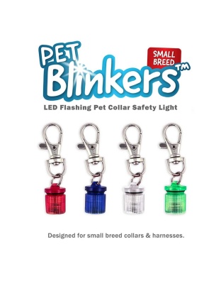 Green - Jade/Blue LED - Pet Blinkers Flashing LED Pet Safety Light  - Small Breed