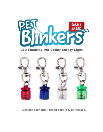 Red - Red/Blue LED - Pet Blinkers Flashing LED Pet Safety Light  - Small Breed