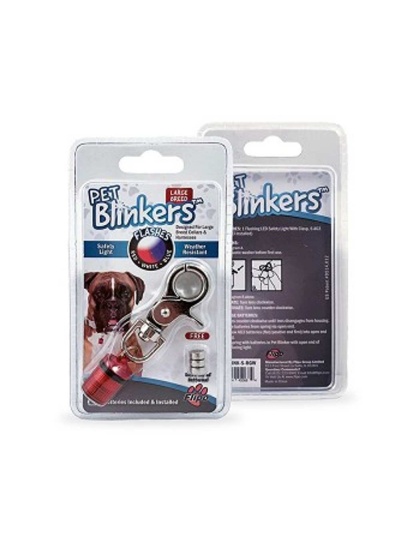 Blue - Blue/White LED - Pet Blinkers Flashing LED Pet Safety Light  - Large Breed