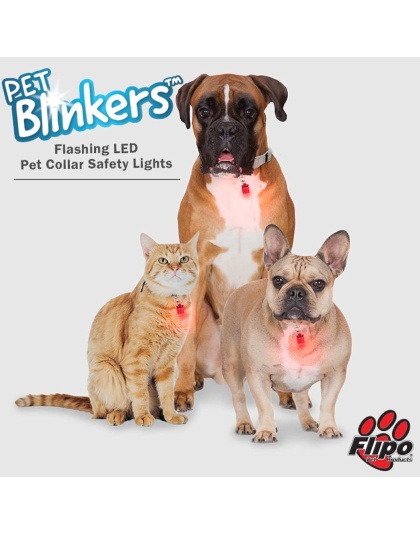 Clear - Red/Green/White LED - Pet Blinkers Flashing LED Pet Safety Light  - Large Breed