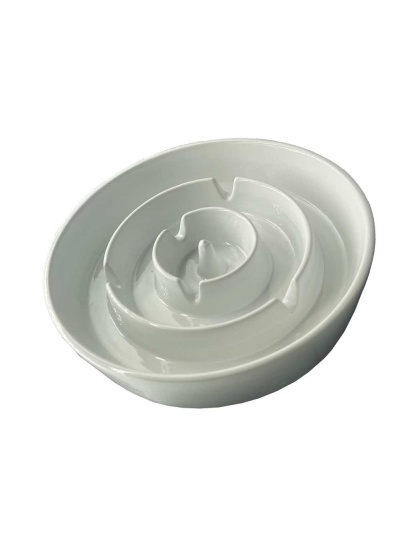 White - Pet Ceramic Slow Feeder Bowl