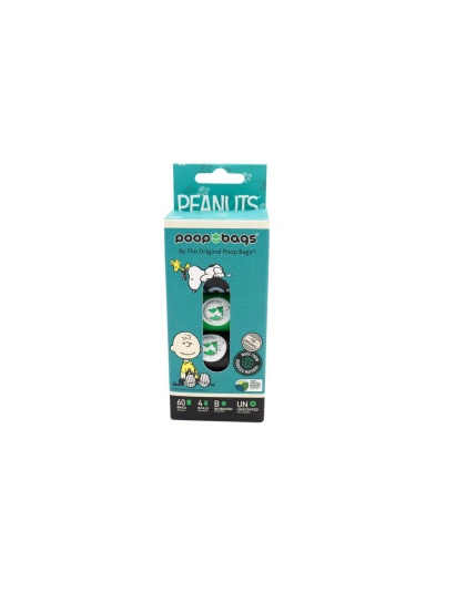 BLACK/GREEN - USDA Biobased Peanuts Leash Rolls (60 CT) - 60 Bags