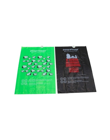 BLACK/GREEN - USDA Biobased Peanuts Leash Rolls (60 CT) - 60 Bags