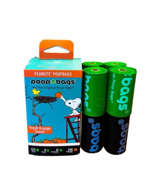 BLACK/GREEN - USDA Biobased Peanuts Orange Scented Leash Rolls - 120 Bags