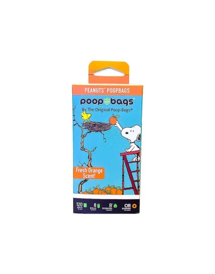 BLACK/GREEN - USDA Biobased Peanuts Orange Scented Leash Rolls - 120 Bags