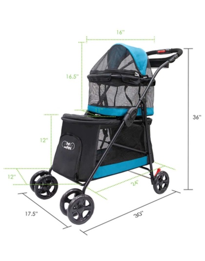 Turquoise - Double Decker Pet Stroller