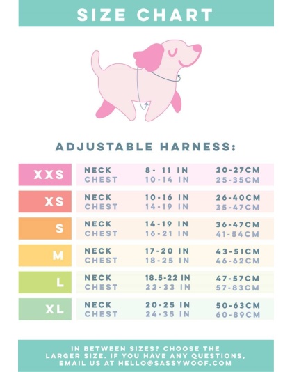 Sweets & Pawfee - Adjustable Harness  - XLarge