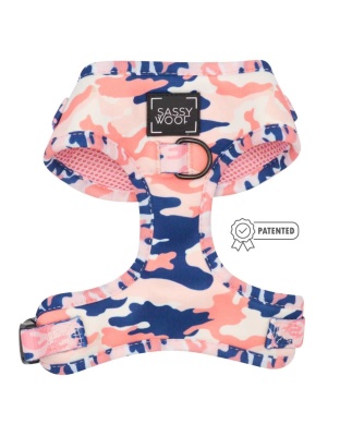 Pink Camopaws - Adjustable Harness  - XSmall