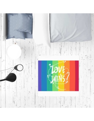 Love Wins Sublimation Rug / Pet Feeding Mat -   80 x 80 cm