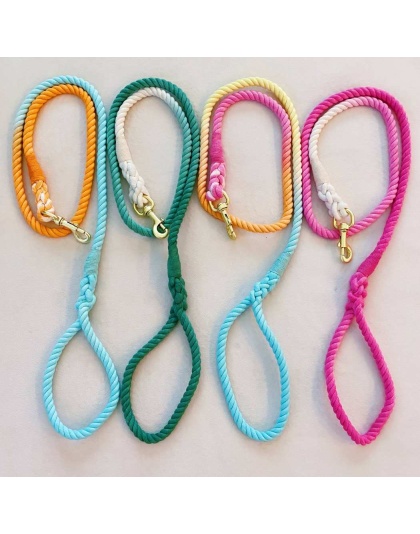 Rainbow Ombre - Hand Dyed Cotton Rope Leash