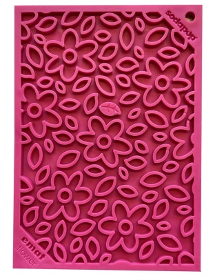 Pink - Flower Power Design eMat Enrichment Lick Mat  - Large