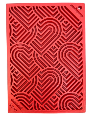 Red - Heart Design "Love" eMat Enrichment Lick Mat - Small