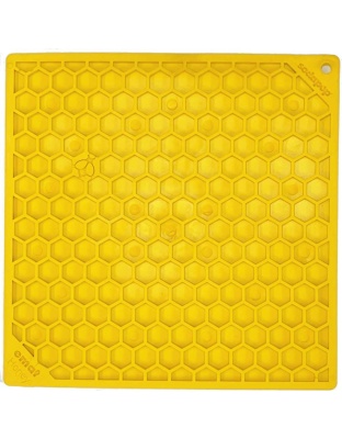 Yellow - Honeycomb Design Emat Enrichment Lick Mat - Large