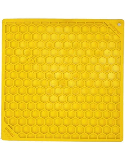 Yellow - Honeycomb Design Emat Enrichment Lick Mat - Large