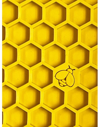 Yellow - Honeycomb Design Emat Enrichment Lick Mat - Large