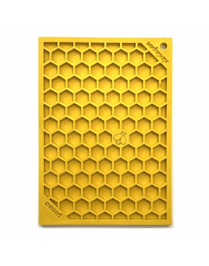 Yellow - Honeycomb Design Emat Enrichment Lick Mat - Small