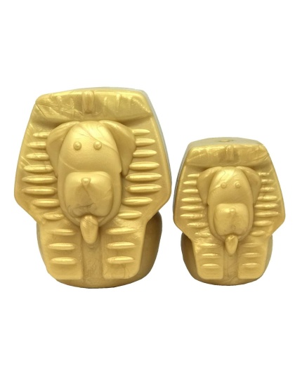 Gold - MKB Doggie Pharaoh Durable Chew Toy & Treat Dispenser  - Medium