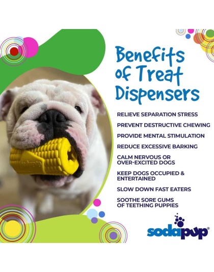 Yellow - SodaPup Corn on the Cob Treat Dispenser - Medium
