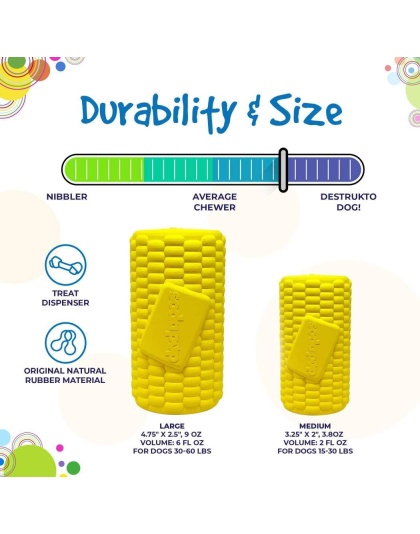 Yellow - SodaPup Corn on the Cob Treat Dispenser  - Large
