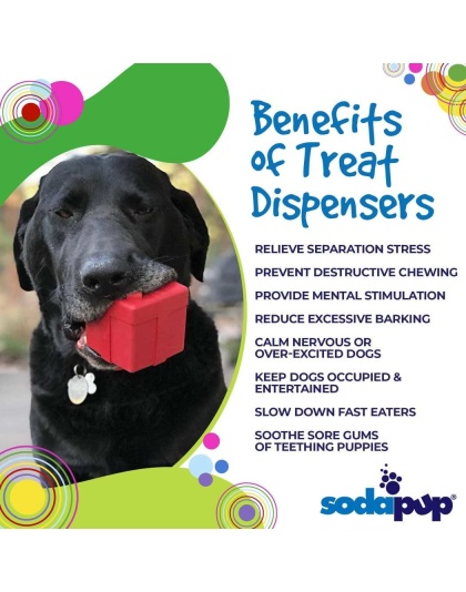 Red - SP Gift Box Durable Rubber Chew Toy & Treat Dispenser - Large