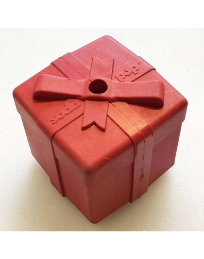 Red - SP Gift Box Durable Rubber Chew Toy & Treat Dispenser - Large